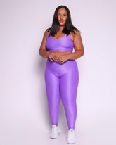 Conjunto Legging Curve Plus Size Lilás + Top Nadador