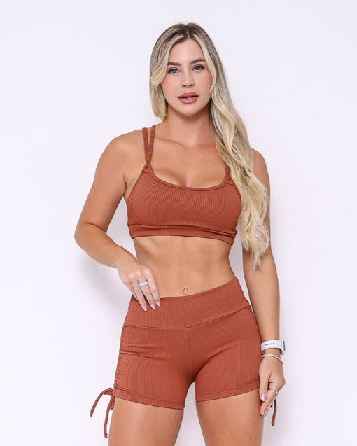 Conjunto Fitness Crystal  Coffee