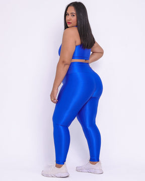 Conjunto Legging Curve Plus Size Azul Palace + Top Nadador