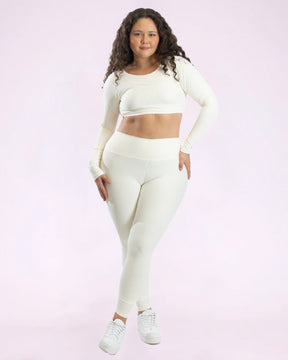 Conjunto Legging Básica Curve Plus Size + Top Manga Longa