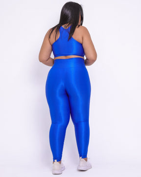 Conjunto Legging Curve Plus Size Azul Palace + Top Nadador