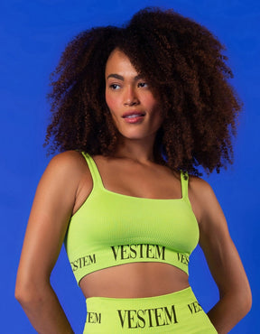 Conjunto Fitness Berbere Verde Neon Top + Calça ou Shorts