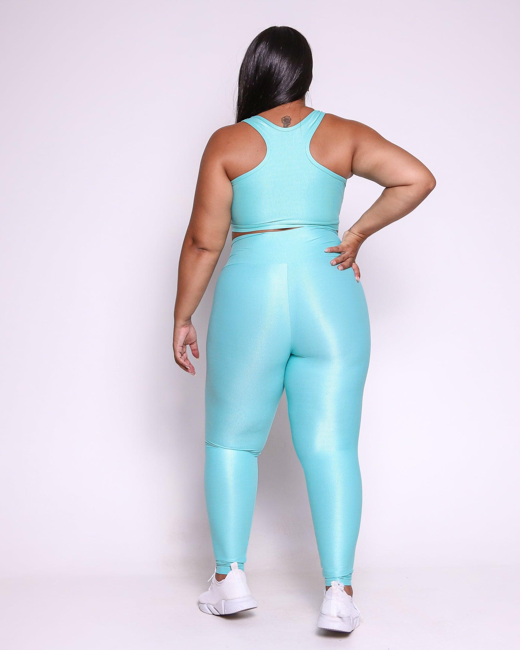 Conjunto Legging Curve Plus Size Verde Candy + Top Nadador